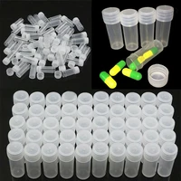 25 100pcs 5ml plastic bottle sample jar small barrel vials medicine pill liquid powder capsule storage container packing bottles