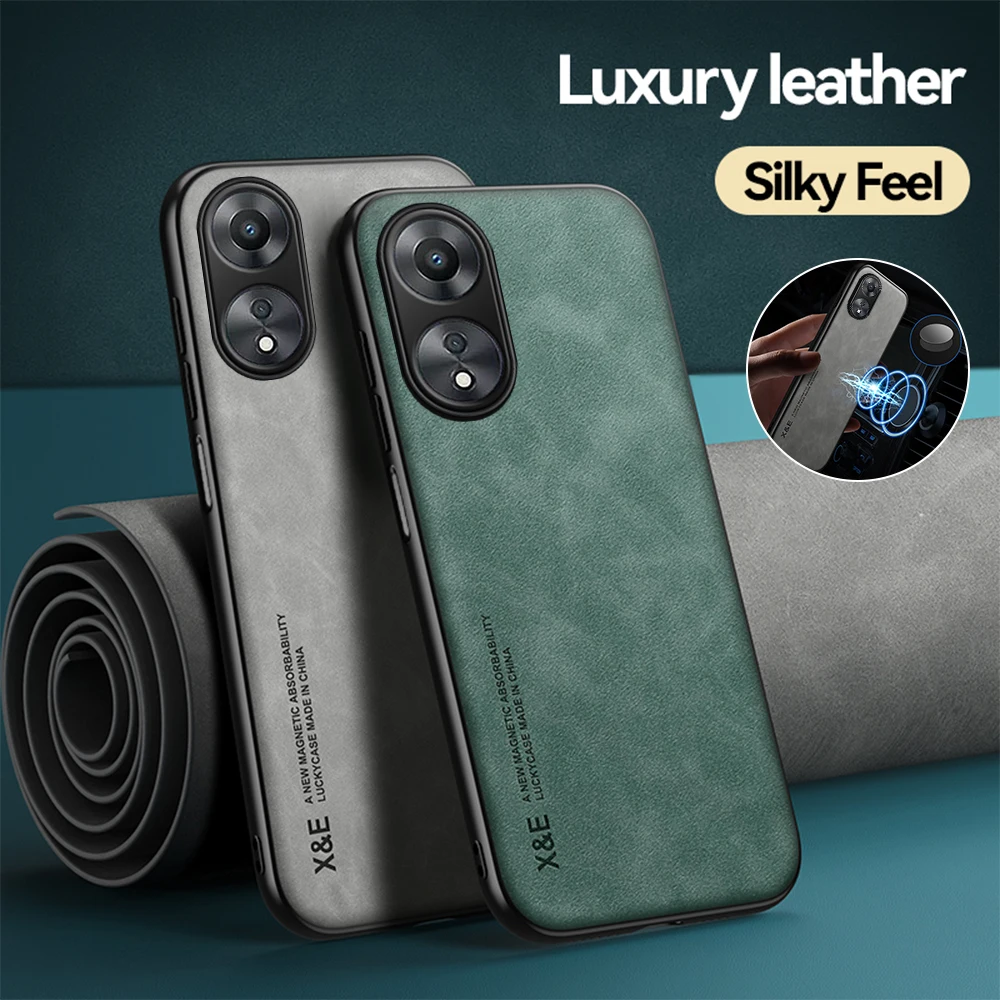 Для Oppo A58 A58x 5G 6,56 дюймов Чехол для автомобиля Magnetc кожаный чехол для задней панели Appo Orro A 58 X 58A OppoA58 OppoA58x Противоударная камера Capas