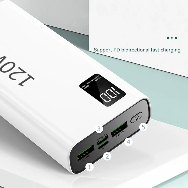 Xiaomi 120 Вт Power Bank высокой емкости 50000 мАч Быстрая зарядка Powerbank Портативное зарядное