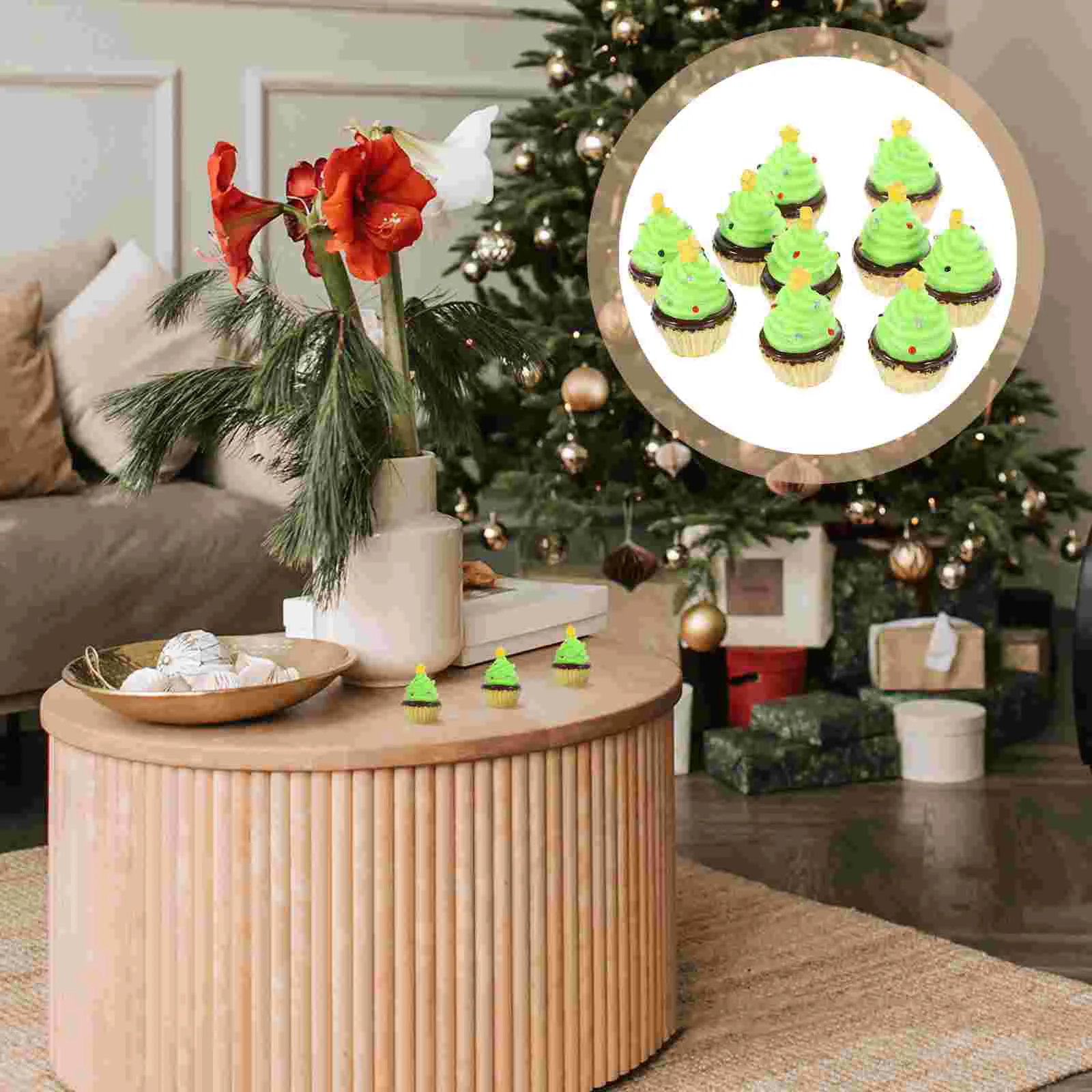 

10pcs Simulated Cupcake Decorations Lovely Cupcake Models Decorative Dessert Photo Props