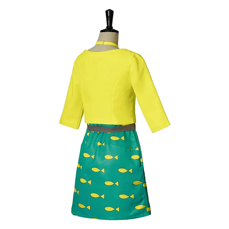 Аниме принцесса Кэролин косплей костюм желтое пальто с зеленым платьем полный