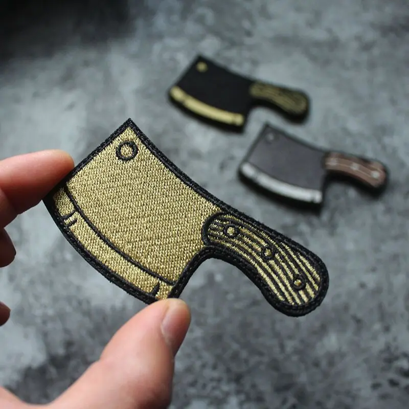 

Chinese Cleaver Tactical Patches for Clothing Embroidery Military Badges on Backpack Military Applique Emblem Hook Loop Armband