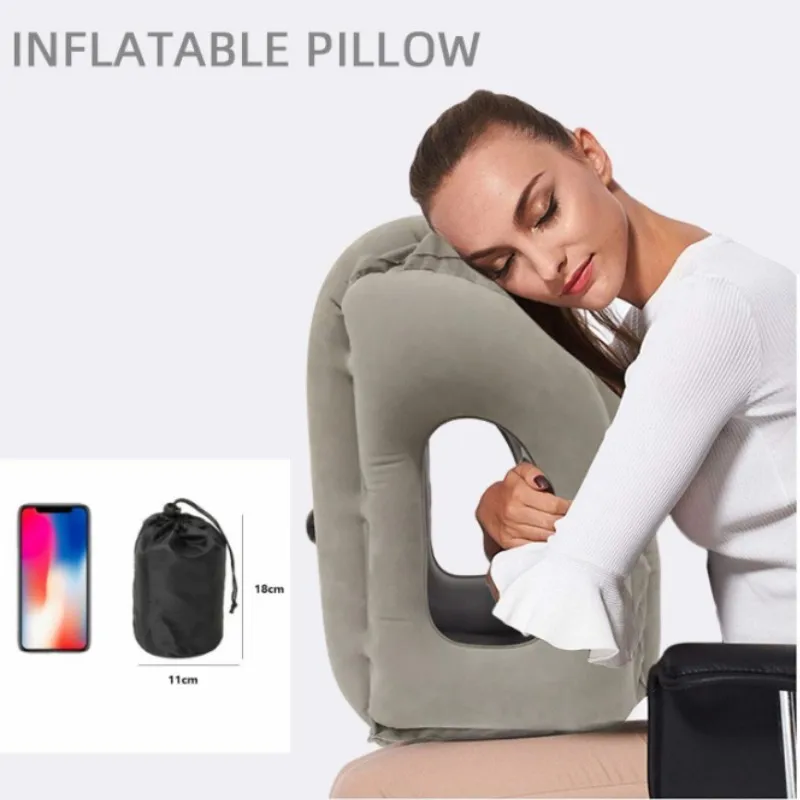 

Надувная воздушная подушка, подушка для путешествий, подголовник для поддержки подбородка, для самолета, офиса, Подушка для сна