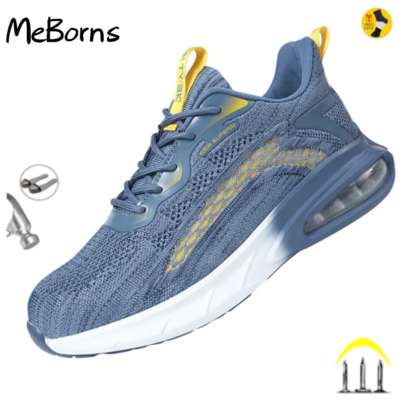

Industrial Safety Shoes With Steel Toe Cap Indestructible Cushion Work Shoes For Men Protective Security Boots Women Footwear
