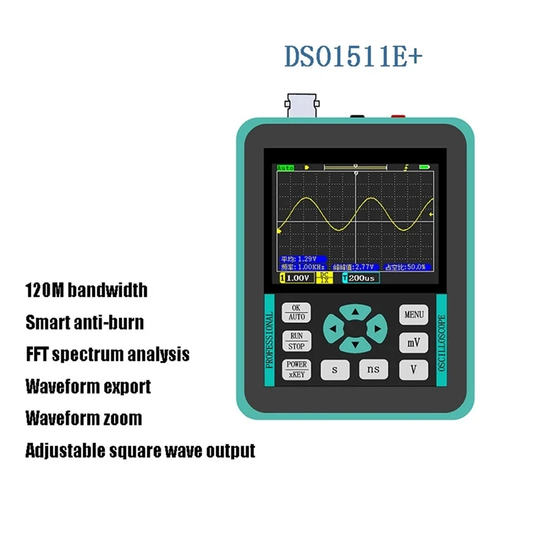 

2.4-Inch Display 100M Bandwidth 500M Sampling Auto Repair DIY Inspection Teaching Mini Handheld Digital Oscilloscope
