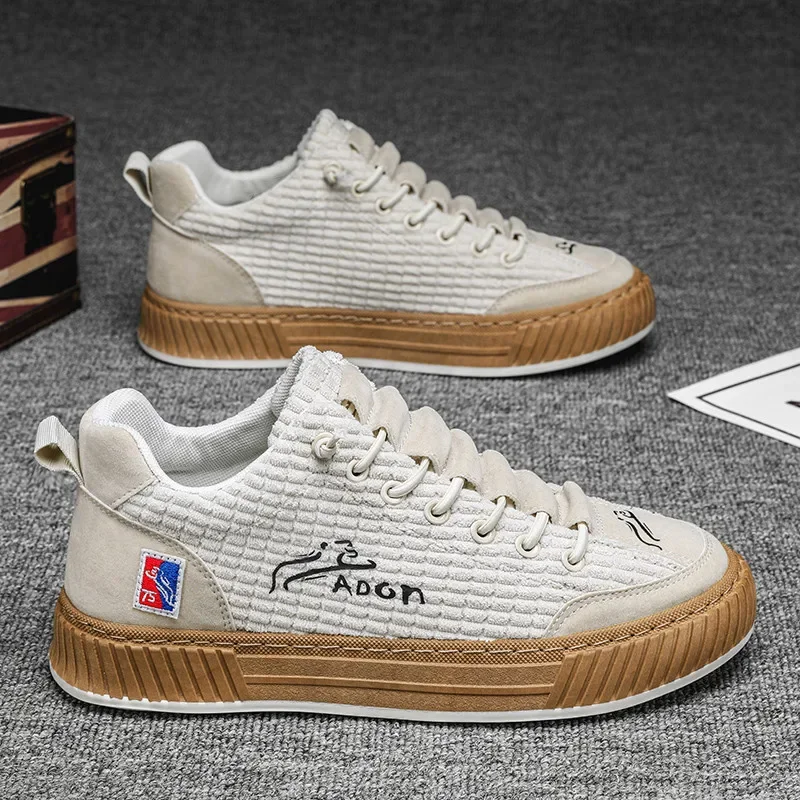 

Новинка 2023, модные мужские холщовые кроссовки, мужская уличная одежда, дизайнерская обувь в стиле хип-хоп, Мужская Вулканизированная обувь в стиле Харадзюку