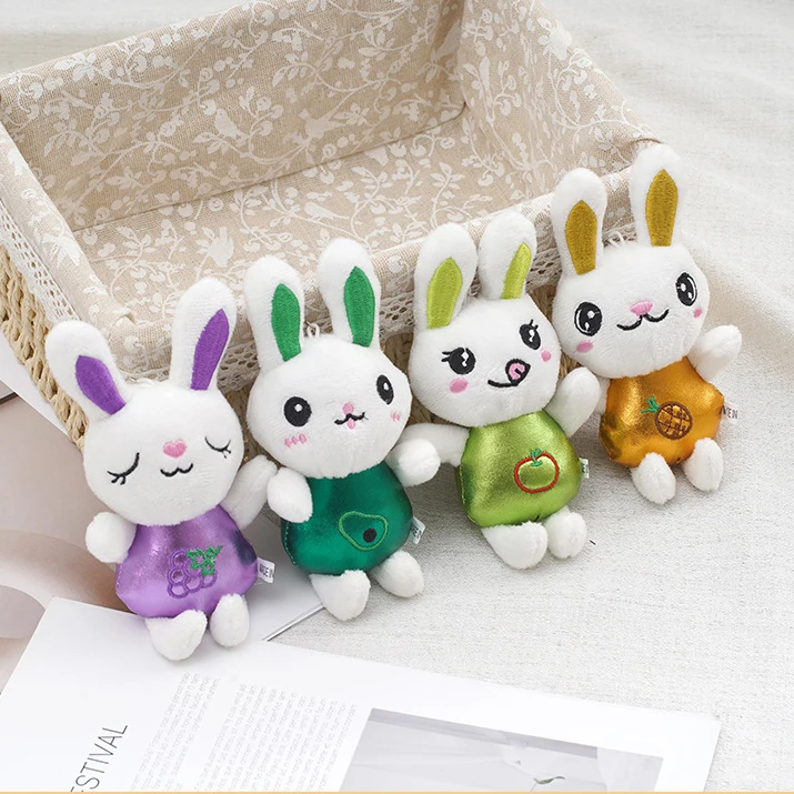 

15cm Cute Cartoon Plush Fruit Rabbit Toy Kawaii Plush Animal Rabbit Doll Pillow Down Bag Keychain Pendant Gift