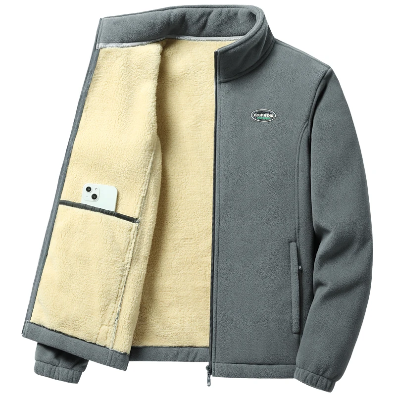 Мужская осенне-зимняя куртка новая мужская флисовые куртки повседневное пальто