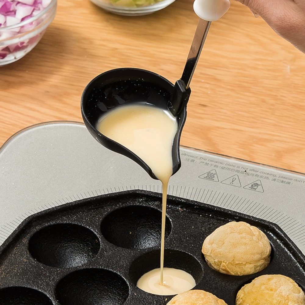 

Japan Imported Takoyaki Special Spoon for Making Octopus Balls Tool Heat Resistant Kitchen Long Handle Sharp Mouth Soup Spoons