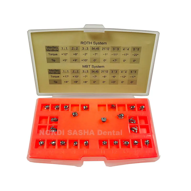 28 шт./упак. Сферические самолигирующиеся металлические скобы стоматологические