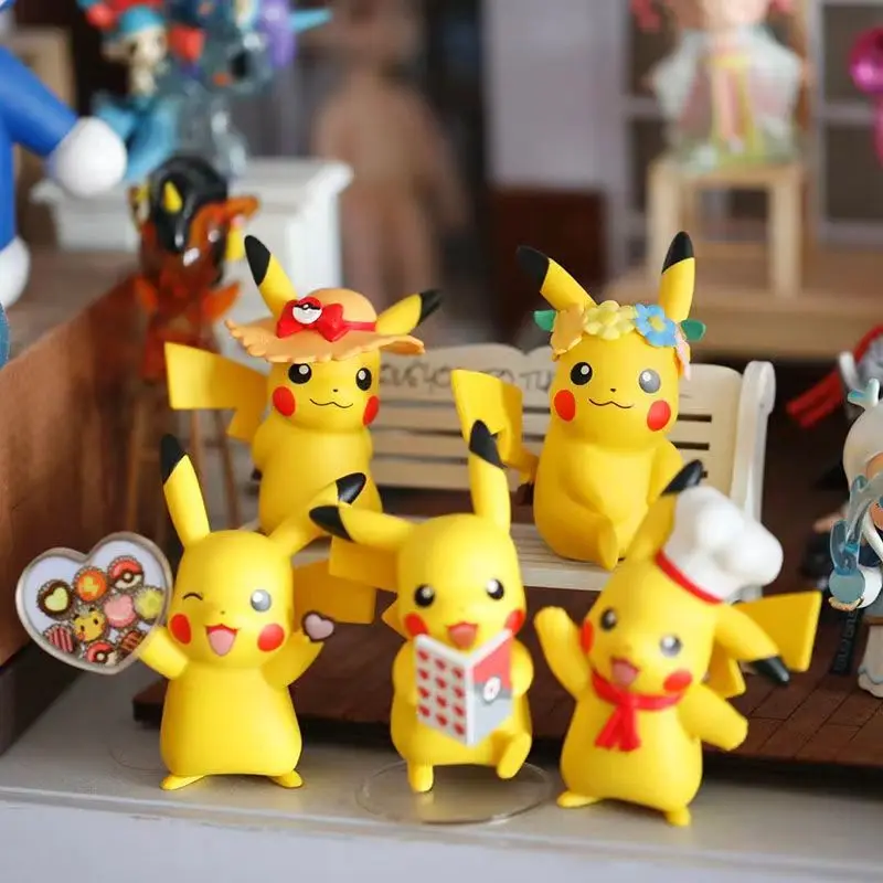 

Pokemon Cute Potls Pikachu Various Styles Action Figure Animation Periphery Model Ornaments Gift Unisex