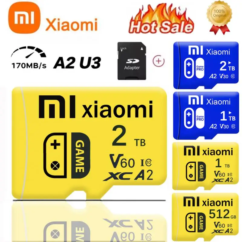 Карта памяти Xiaomi SD 2 ТБ 1 512 ГБ 256 128 A2 U3 Micro TF Card Clase 10 водонепроницаемая флэш-карта
