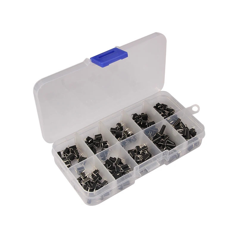 10 Models 200pcs 4 Pin Tact Switch Tactile Push Button Micro Kit 6x6 Key Self-reset DIP Switches | Строительство и ремонт