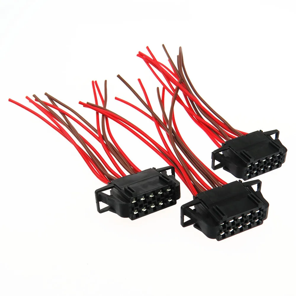 

3Pcs Automatic Seat Adjustment Switch Plug Cable Connector Wiring Pigtail 10 Pin for Audi A3 S4 A6 R8 VW Passat Golf 1J0 972 725