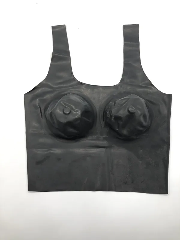 Женская латексная жилетка с бюстгальтером