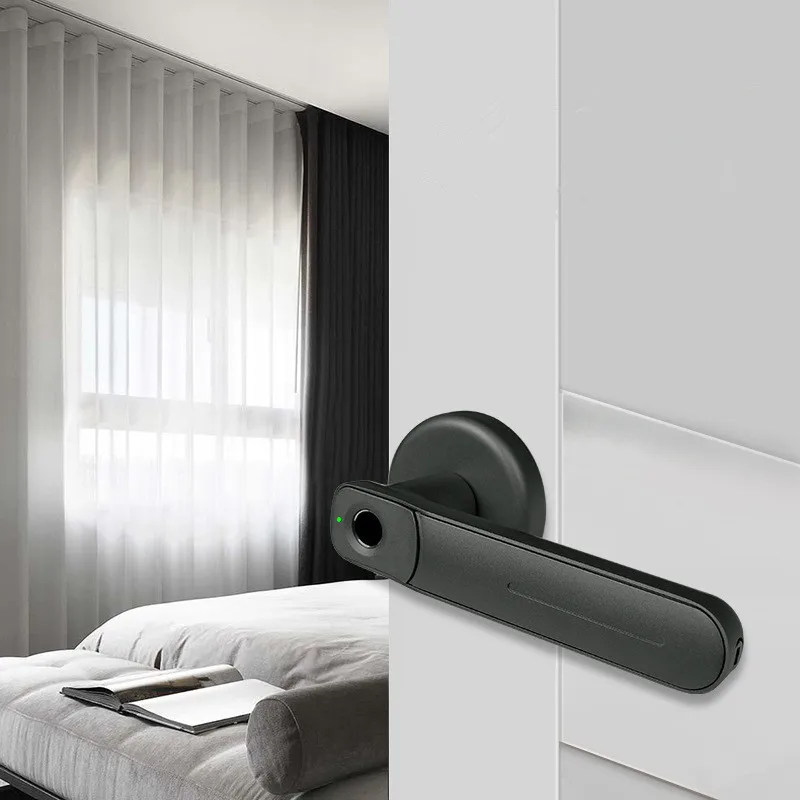 Черный Электронный смарт-замок со сканером отпечатков пальцев двухрежимный