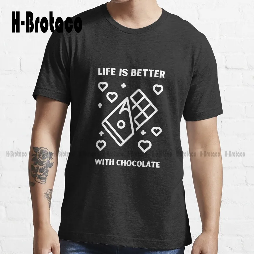 

Life Is Better With Chocolate Trending T-Shirt Boys T Shirts Custom Aldult Teen Unisex Digital Printing Tee Shirts Xs-5Xl Retro