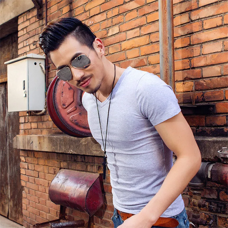 

8318-T-Summer men's round neck short sleeve T-shirt loose clothes men's clothing