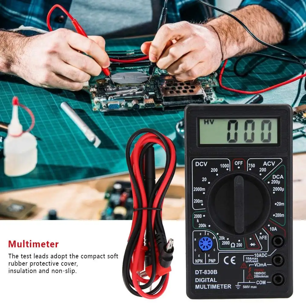 Цифровой мультиметр Xiaomi DT830B AC/DC с ЖК-дисплеем 750 В Вольтметр Амперметр Омметр