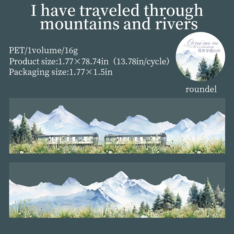 

Винтажная дорожная пейзажная лента Embark on An Endless Journey Series