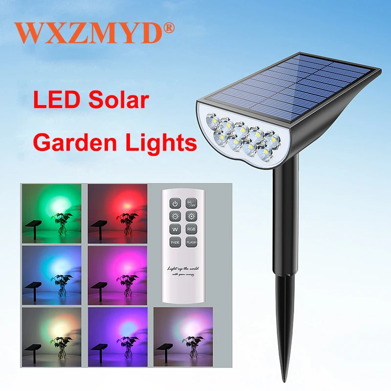 

Solar Spot Lights Landscape RGB Lights 7 Lighting Modes P65 Waterproof For Pool Garden Yard Tree Driveway Patio Solar Lamp