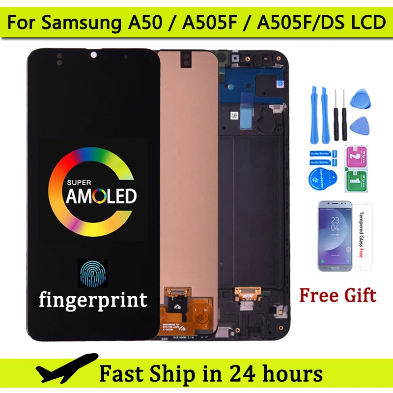 

Дисплей с тачскрином MSMADE для Samsung Galaxy A50, AMOLED, с рамкой/ без рамки