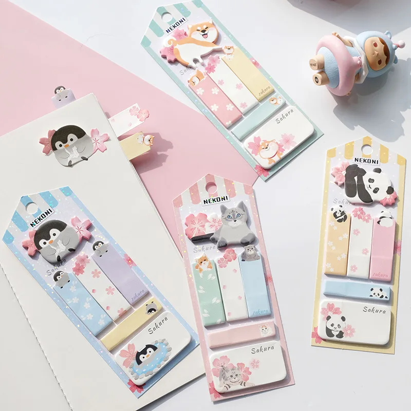 

1X Colorful Cute Panda Penguin Cat Dog Memo Pad Sticky Notes School Office Supply Kawaii Animal Japan Koeran Stationery Notepad