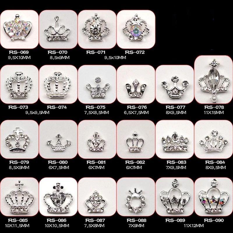 

10pcs/lot, 3d Nail Art Diy Metal Stick Diamond Special-shaped Crown Rhinestone With Stones Rhinestones For Nail Tips Beauty