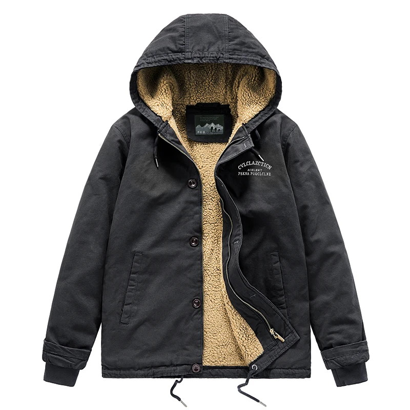 2022 Winter New Mens Jacket Parkas Coat Cotton Hooded Jacket Men Thicken Warm Casual Outerwear Fleece Oversized Clothes Male