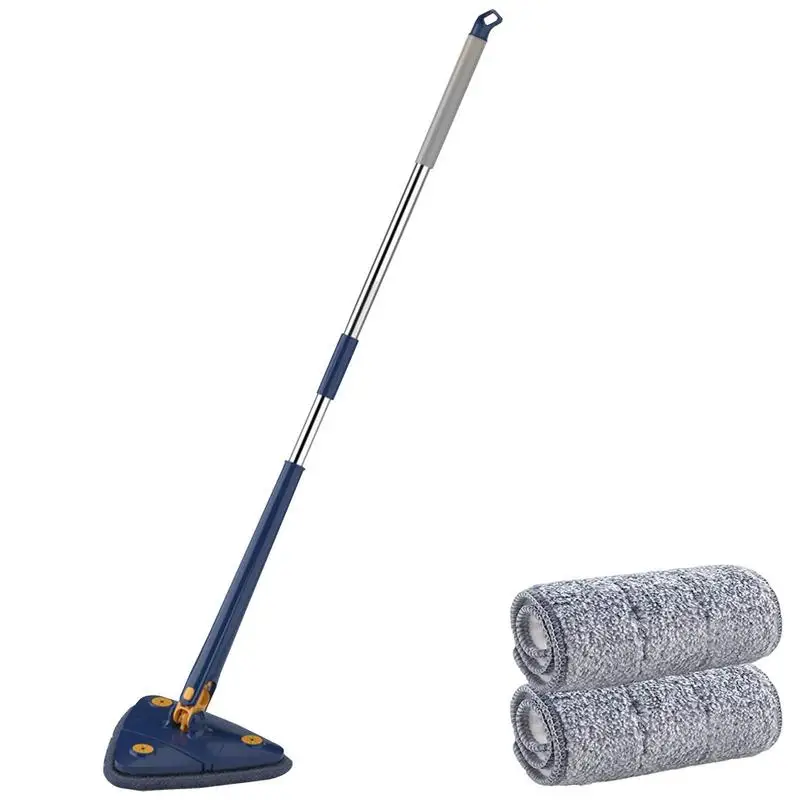 

360 Degree Rotatable Adjustable Cleaning Mop Extendable Triangle Handle Reusable Spin Mop Window Cleaner Retractable Glass Wiper