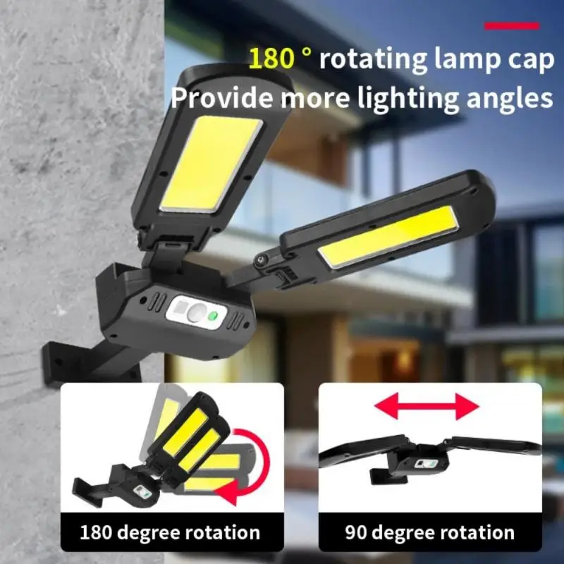 

LED Solar Street Light Outdoor Wall Lamp Adjustable With Remote Control Human Induction Waterproof Spot Light Garden Road Decor