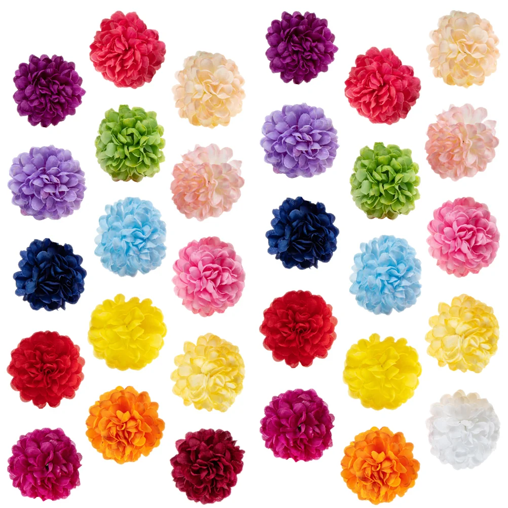 

35 Pcs Flowers Heads For Crafts Fake Daisies Silk Cloth Making Artificial Headdress DIY