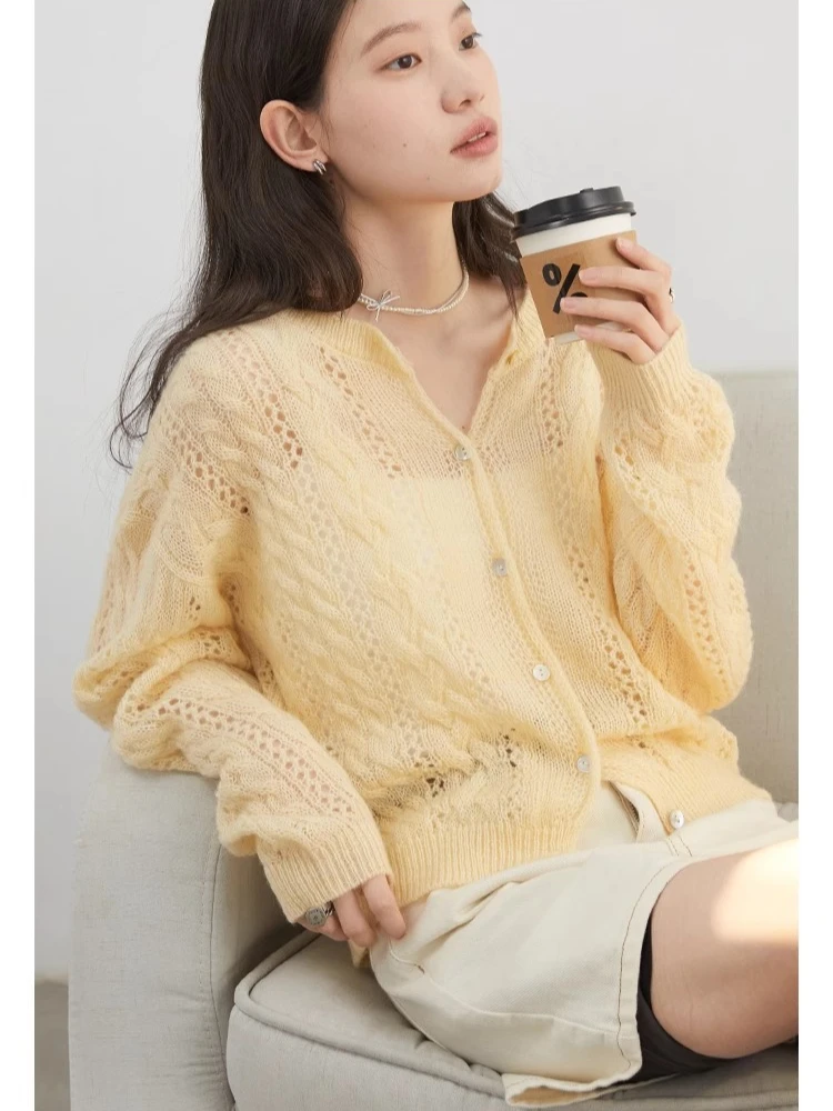 Женский кардиган CHIC VEN свободные повседневные вязаные свитера из мохера женские