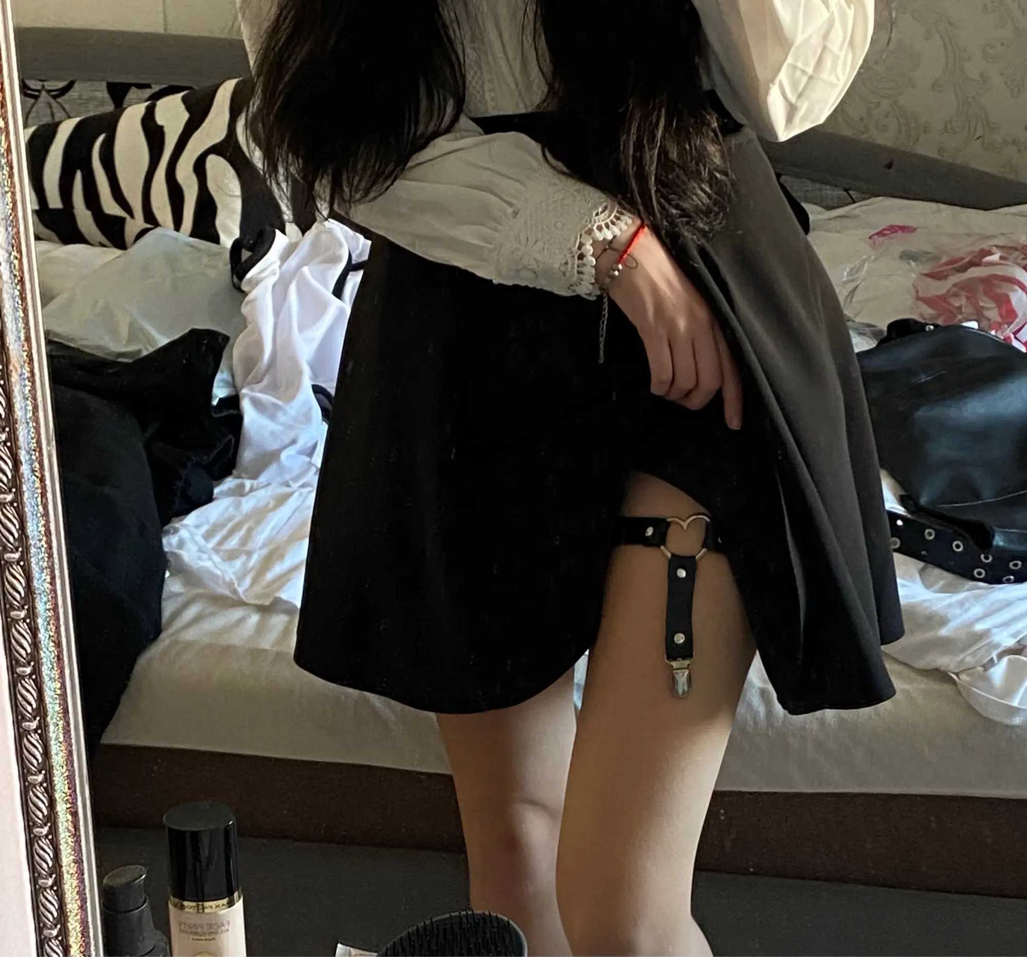 Бюстгальтер-клетка на бретелях черный топ с пентаграммой женское бондажное