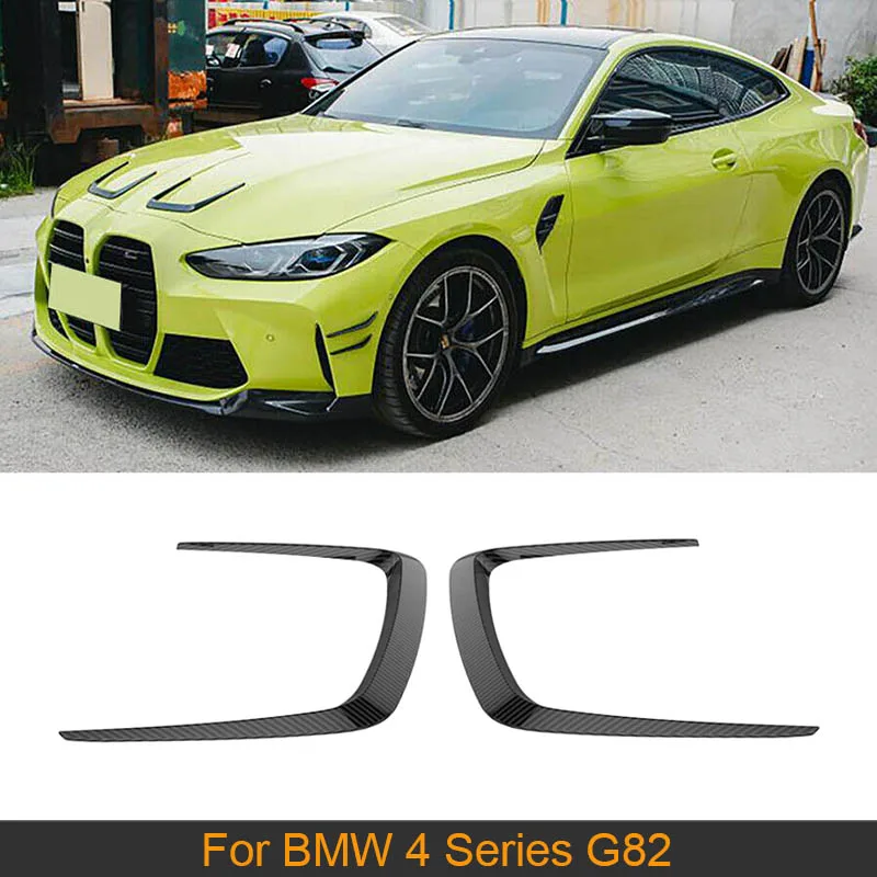 

Dry Carbon Car Front Engine Air Vent Covers Trims For BMW 4 Series G82 2021 2022 Car Engine Air Intake Fender Vents Cover Trim