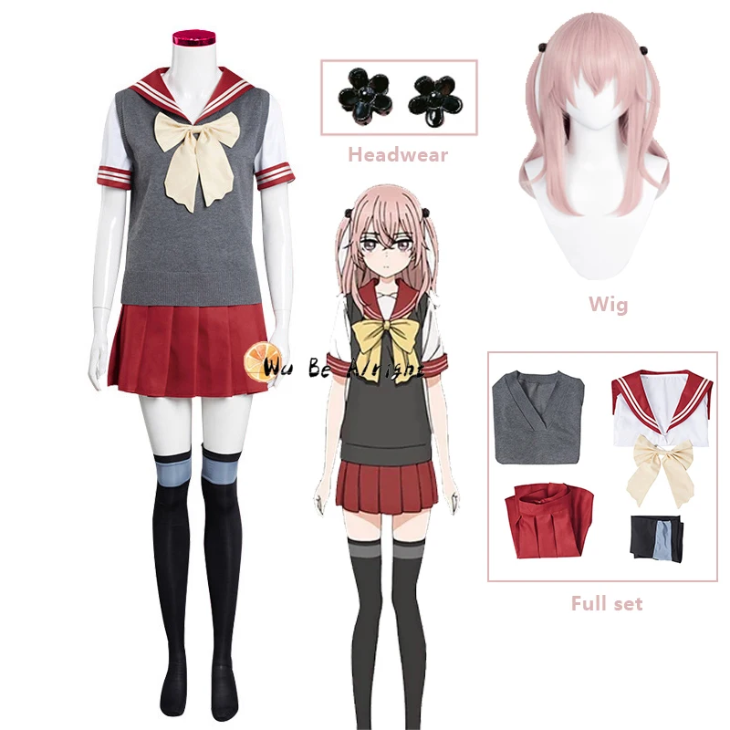 

Anime My Dress-Up Darling Sajuna Inui Juju JK DressCosplay Costume Skirt Suit Pink Wig Sono Bisque Doll Wa Koi Wo Suru Uniform