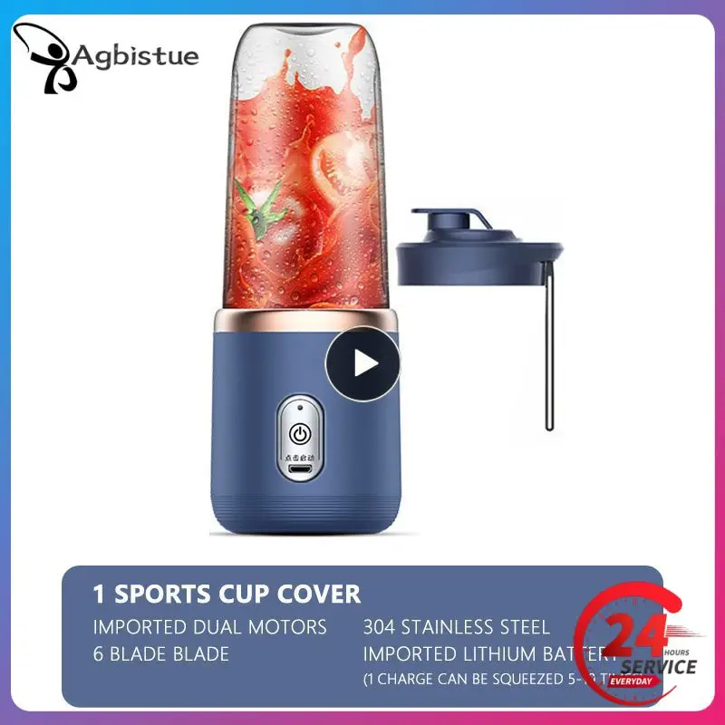 

1~6PCS Portable Electric Juicer 6 Blades Fruit Squeezer Food Mixer Ice Crusher Juicer Cup USB Charging 300ml Kitchen