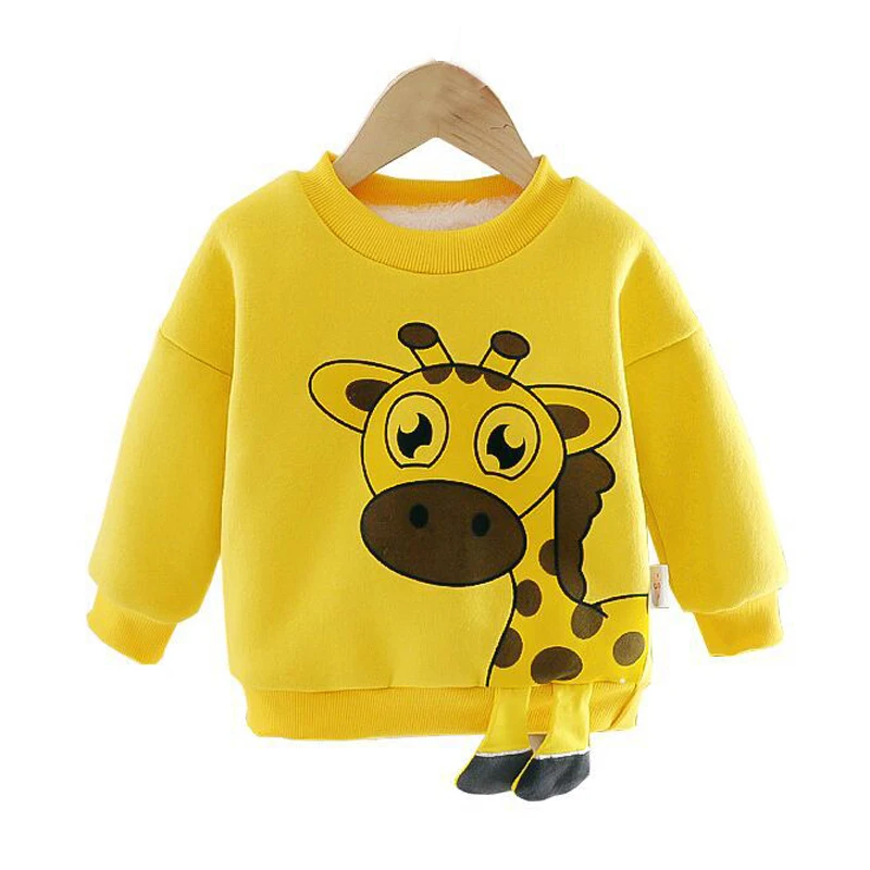 

Baby Boys Warm Sweatshirts Hoodies Fashion Toddler Girls Cartoon Fawn Coats Kids Clothing Children Long Sleeve Sweatshirt Tops