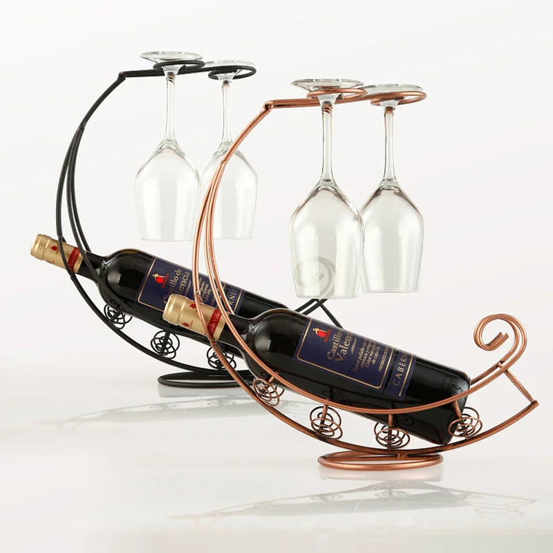 

Creative Metal Wine Rack Hanging Wine Glass Holder Bar Stand Bracket Display Stand Bracket Decor wine bottle rack