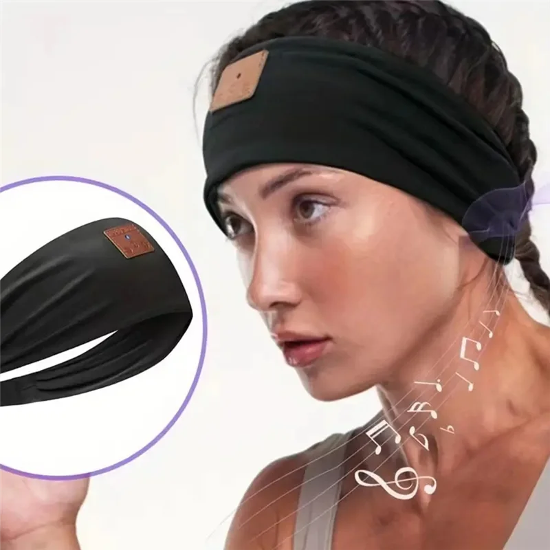 Фото Y67A-Headphones Bluetooth Compatible Sports Bandana Boho Headband Headphones HD Thin Speakers Music For Sleepers Calling Yoga №4