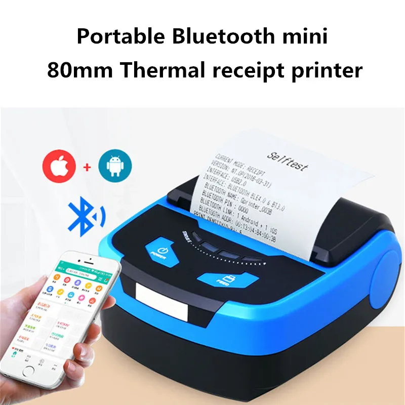 XP-P810 Retail Takeaway Order Cash Register Small Ticket USB Bluetooth Wireless Portable Mini 80mm Thermal Receipt Printer