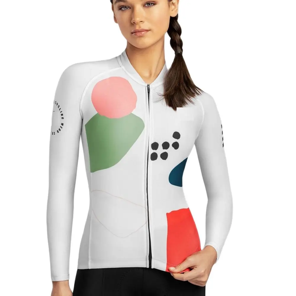 

Женская велосипедная кофта Coolmax, розовая или Белая кофта с длинным рукавом для езды на велосипеде, 2023