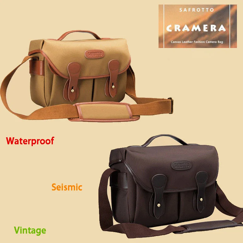 

Safrotto Camera Bag Waterproof Large Retro Portable Video Case Shoulder Bag For Canon/Sony/Nikon/Fuji DSLR Lens Pouch Original