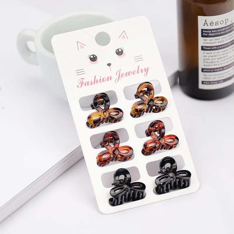 6 шт./компл. маленькие заколки-крабы для волос женские пластиковые девочек мини