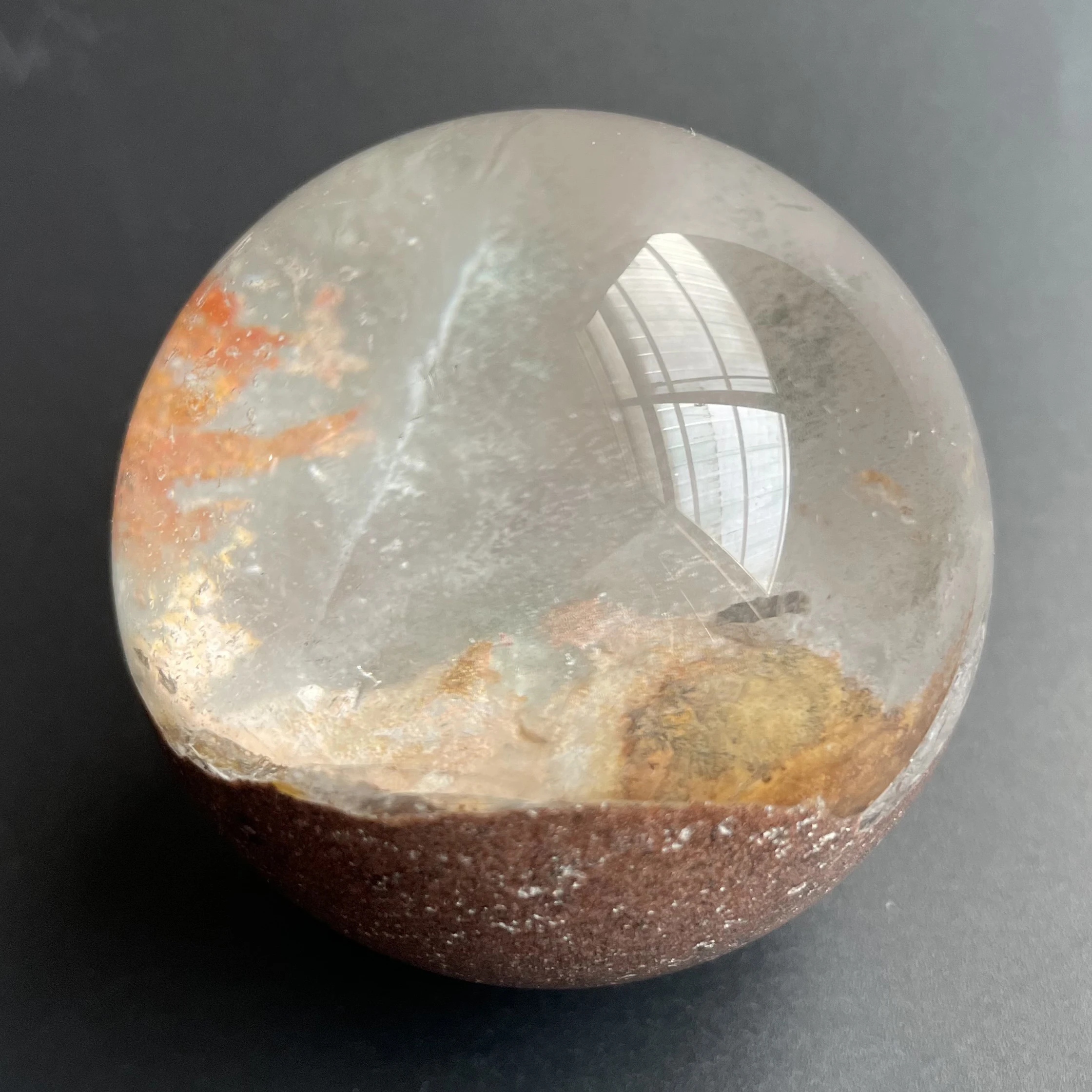 198 г натуральный хрустальный шар зеленая фантомная сфера для украшения камней