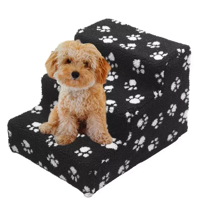 

Pet Stairs 3 Steps Dog Stairs With Removable Plush Cover Lightweight Portable Large Dog Ramp Great For Cars Couch And High Bed