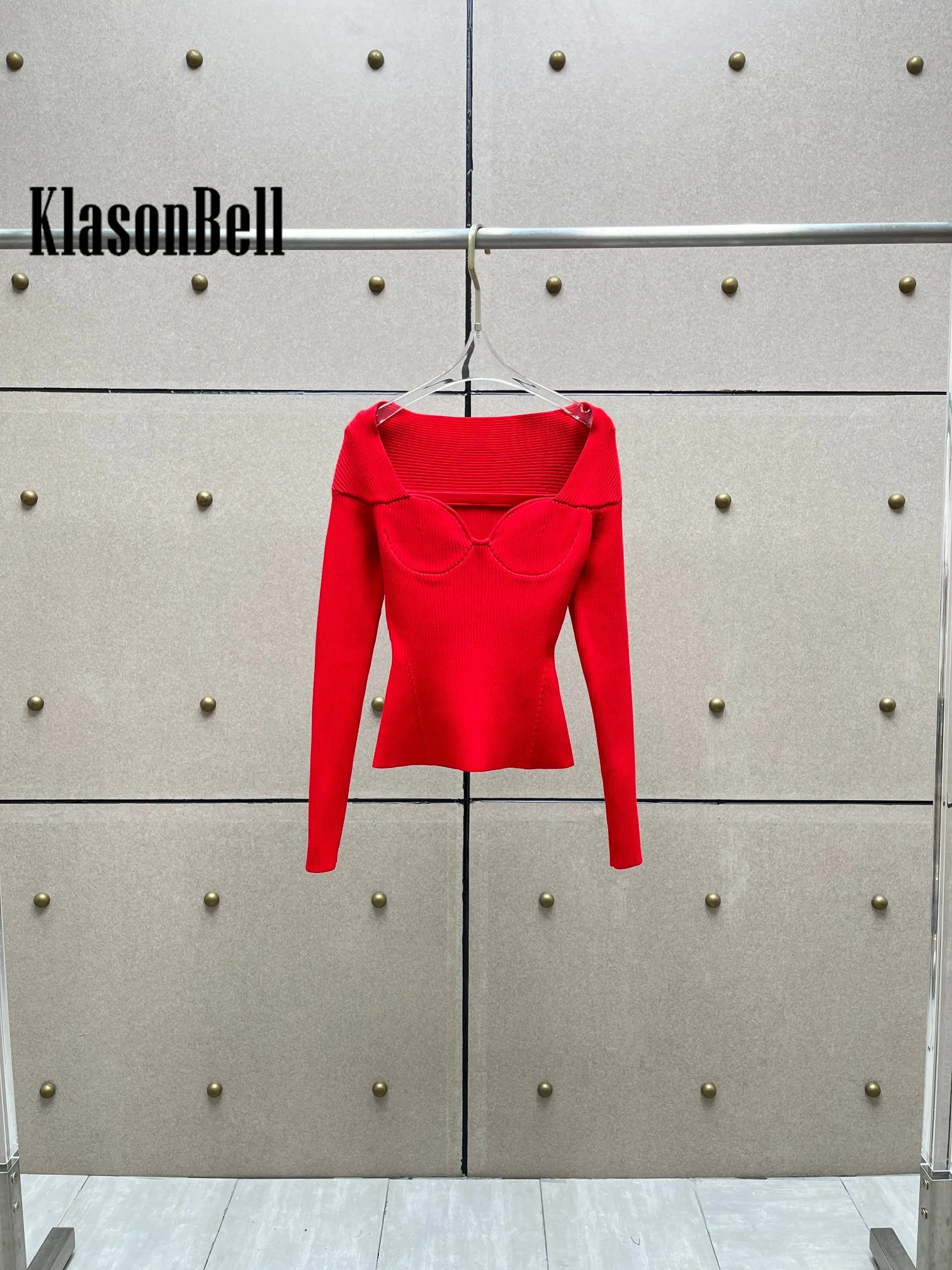 11 28 KlasonBell Ребристый эластичный трикотаж сексуальный с открытыми плечами и