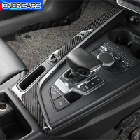 carbon fiber car gearshift panel frame decoration gear shift cover sticker for audi a4 b9 2017 2019 lhd rhd interior accessories