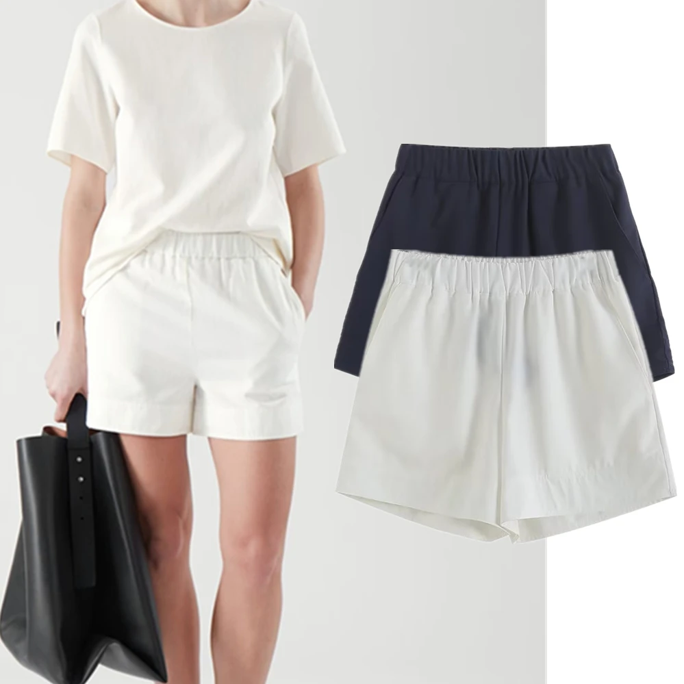 Jenny&Dave Summer Ladies Straight Casual Bermuda Women Fashion Simple Solid Color Loose Commuter Shorts