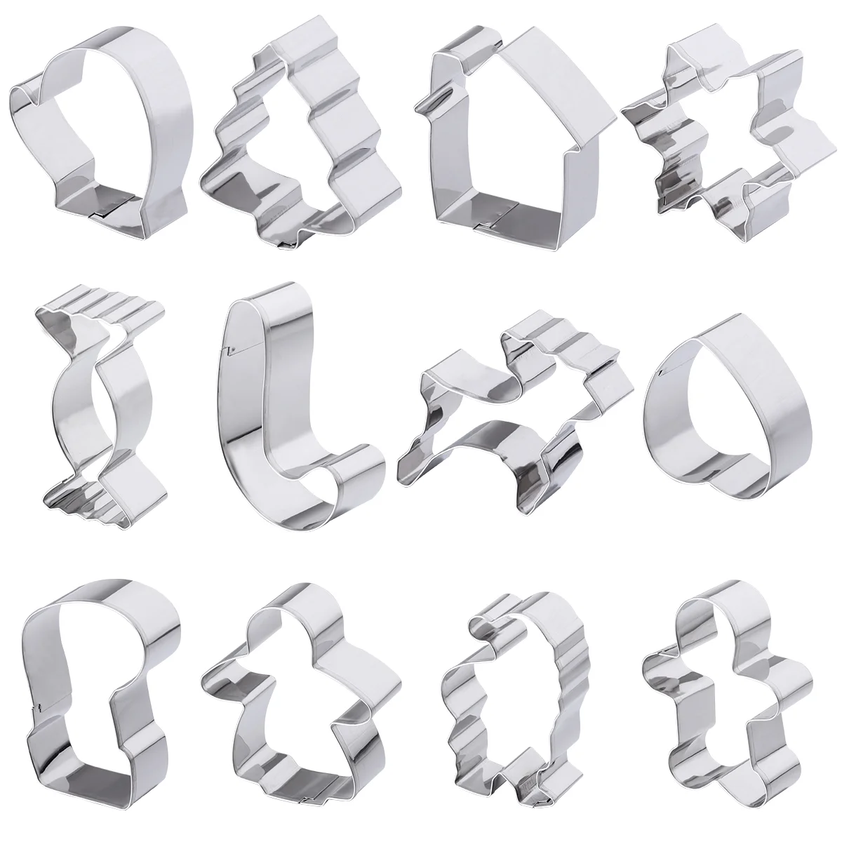 

12 Useful Delicate Stainless Steel Reusable Cookie for Restaurant Cake Store